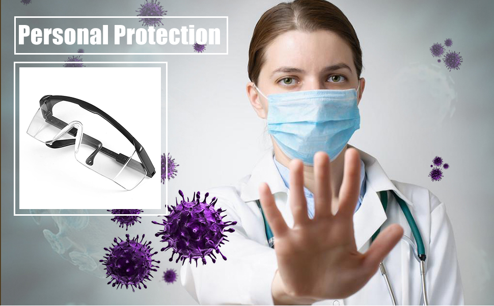 Safety Glasses for Work with Anti Fog Scratch Resistant for Woodworking, Adjustable, No-Slip Grips