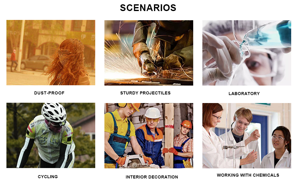 Safety Glasses for Work with Anti Fog Scratch Resistant for Woodworking, Adjustable, No-Slip Grips