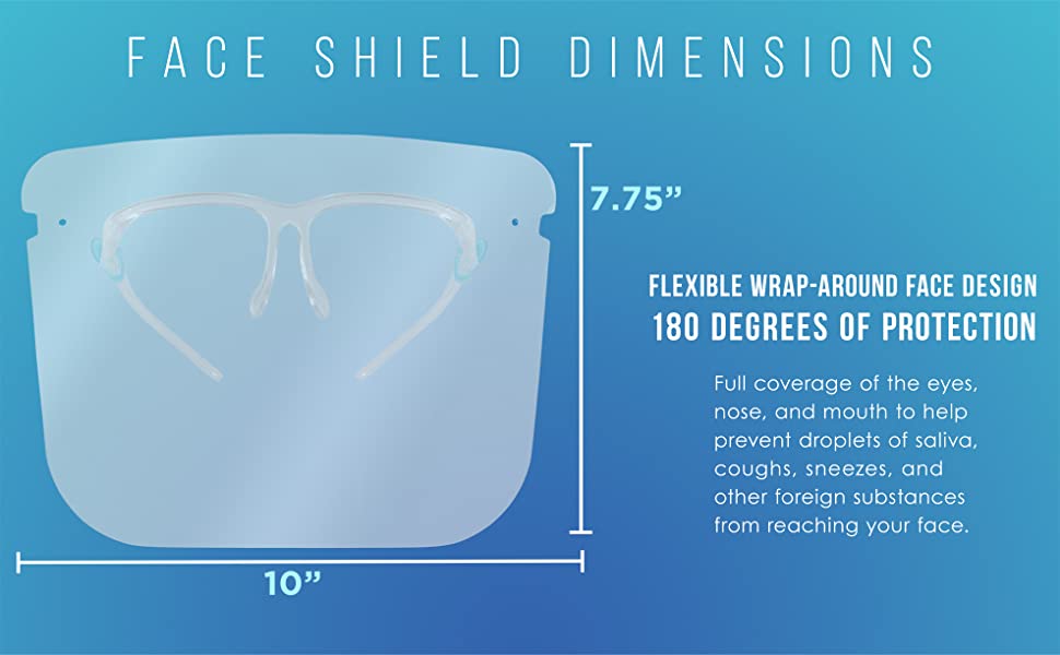 Salon World Safety Face Shields with Glasses Frames