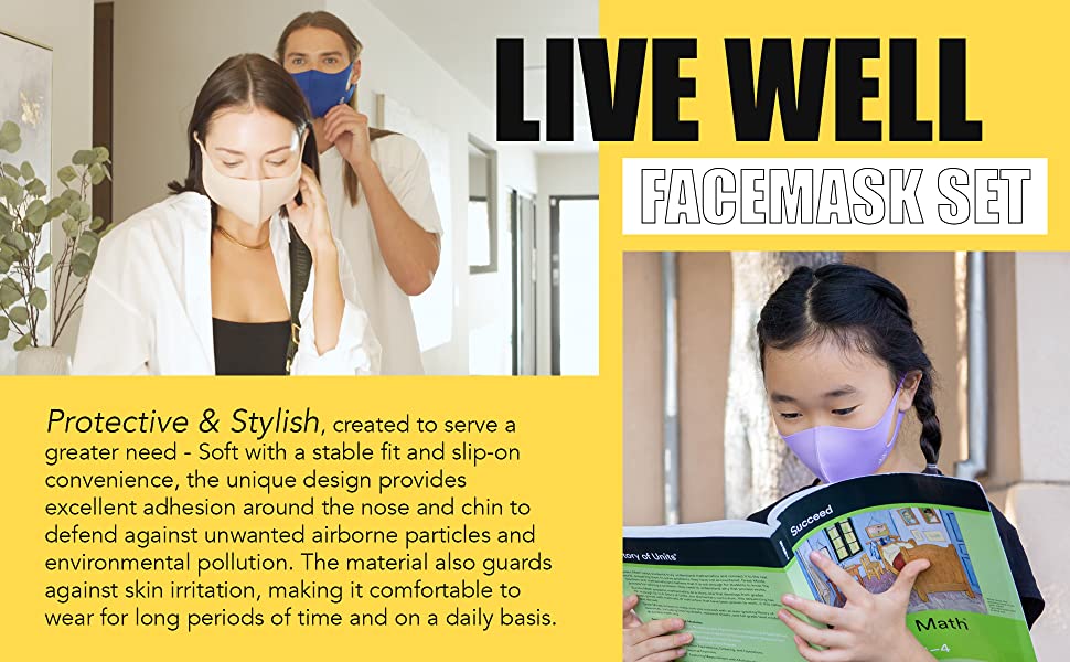 face mask for adults and kids protect against lightweight adjustable color