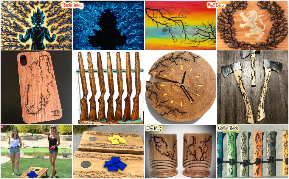 lichtenberg wood burn resin inlay